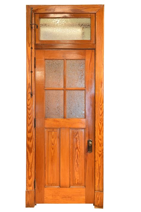 Old Growth Douglas Fir Transom Door With Transom — Architectural Antiques