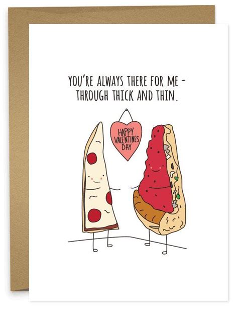 thick and thin valentine funny pizza valentine s day card pizza funny punny cards cute puns