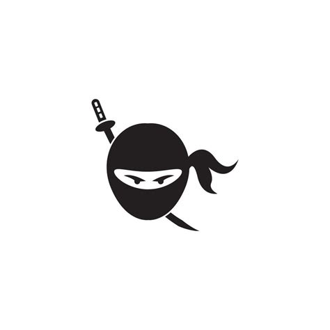 Ninja Warrior Icon Simple Black Ninja Head Logo Illustration 13676483