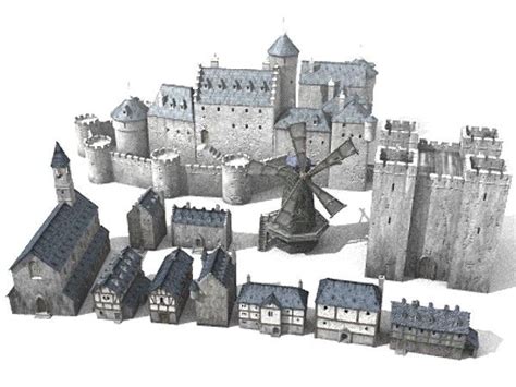 Medieval Building Castles 3d Model 3d Model Fantasy Castle Castle