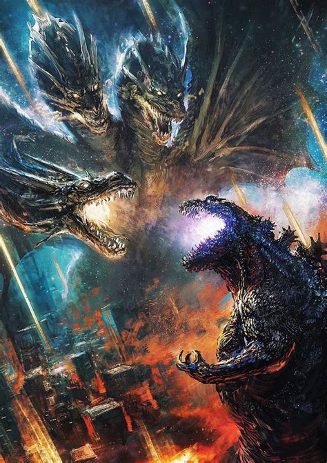 Shin Godzilla V King Ghidorah by HYPERGODZILLA on DeviantArt 田島光二 映画 ポスター ゴジラ イラスト