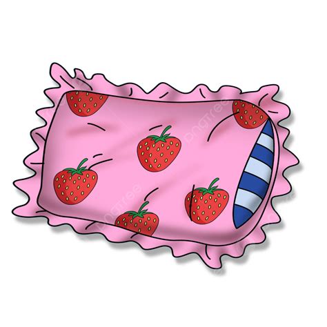 Pillow Cartoon Png Picture Cartoon Pillow Pink Strawberry Image