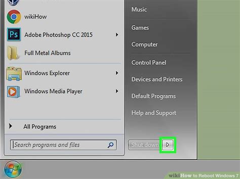 Open the start menu from the taskbar. How to Reboot Windows 7: 9 Steps (with Pictures) - wikiHow