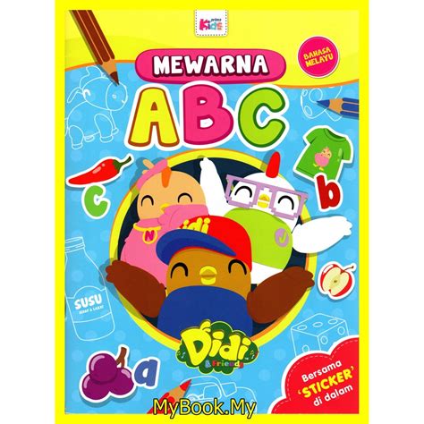 Myb Buku Didi And Friends Mewarna Abc Abc Sticker Bahasa Melayu