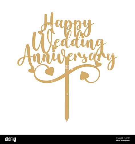 Wedding Anniversary Cake Topper Vector Stock Vector Image And Art Alamy