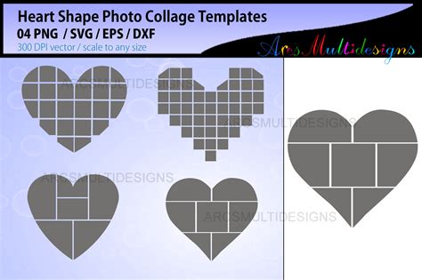 Heart Shape Photo Collage Template Graphic By Arcs Multidesigns