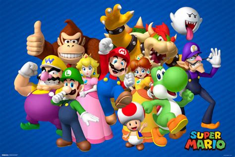 Nintendo Super Mario Brothers Crew Of Characters 34 X 22 Inch Game