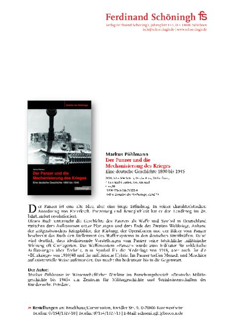 Die ersten deutschen wörterbücher, verfasst von mönchen, stammen. (PDF) Markus Pöhlmann, Der Panzer und die Mechanisierung des Krieges. Eine deutsche Geschichte ...