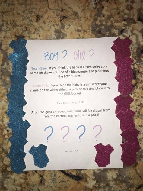 Gender Reveal Party Raffle Game Guess The By Craftysuperheromom