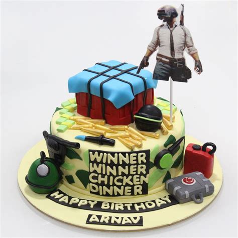 Trying to find the best names meaning fire? Winner Winner Chicken Dinner! PUBG theme cake. 😍 #celejor ...