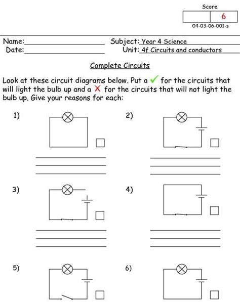 Drawing Schematic Circuit Diagrams Worksheet