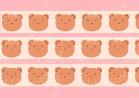 Cute Bear Washi Tape Kawaii Bear Tape Stationary School Etsy