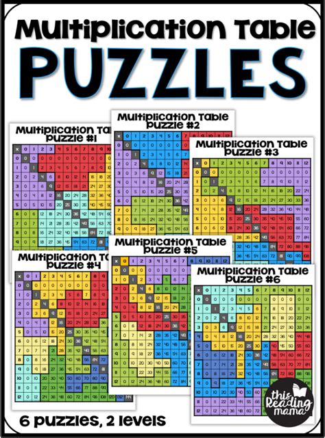 Multiplication Table Puzzles 6 Different Puzzles This Reading Mama