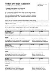 The modal verbs of english are a small class of auxiliary verbs used to express possibility, obligation, advice, permission, ability, … modal verbs list in the english language: Englisch: Arbeitsmaterialien Modal Auxiliaries - 4teachers.de