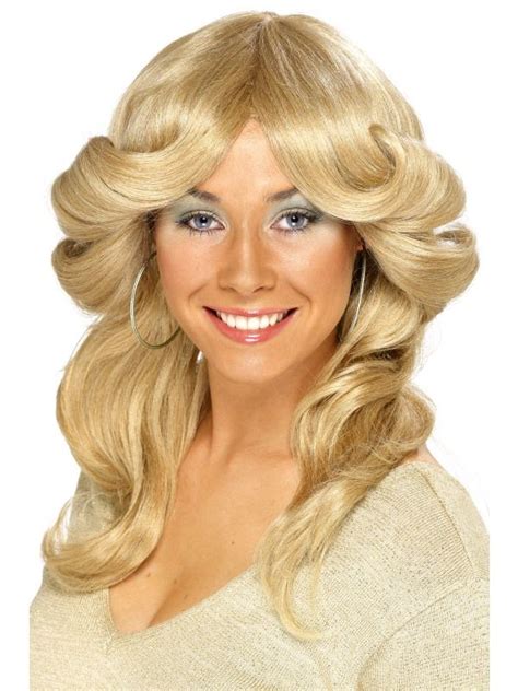 Ladies Long Wavy Blonde Layered 70 S Flick Costume Wig 42251