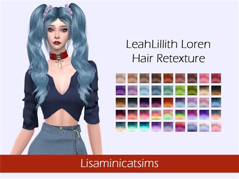 The Sims Resource Leahlillith`s Loren Hair Retextured By