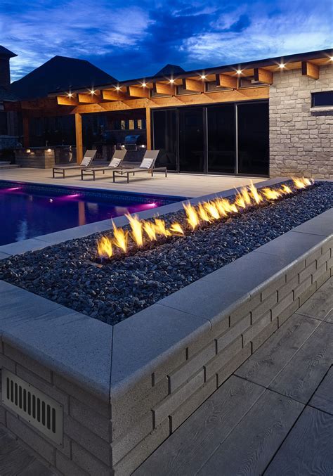 Firegear Outdoors Custom Fire Feature next to Luxury Pool | Backyard ...