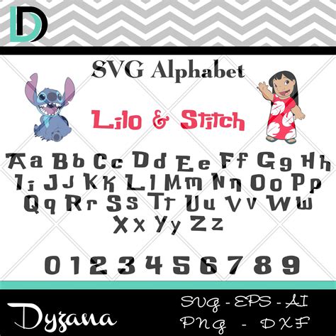 Lilo And Stitch Alphabet Svgdisney Svgletters Svg Numbers