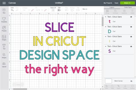 How To Slice In Cricut Design Space Cricut Slice Tuto