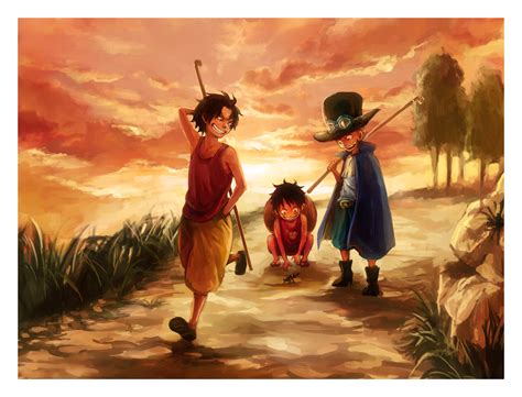 Monkey D Luffy One Piece Portgas D Ace Sabo Tsuyomaru Konachan Com Konachan Com Anime Wallpapers