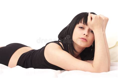Sensual Woman Lying In The Bed Stock Image Image Of Eyes Female