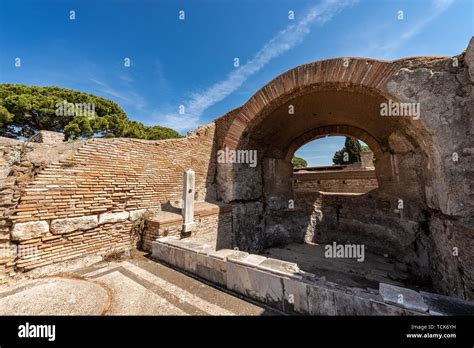 Ancient Roman Thermal Baths In Ostia Antica Roman Colony Founded In