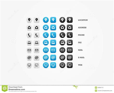 Multipurpose Business Card Icon Set Stock Vector Illustration Of