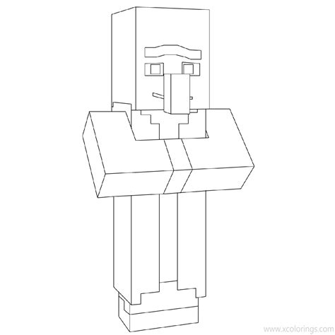 Minecraft Pillager Coloring Pages Black And White