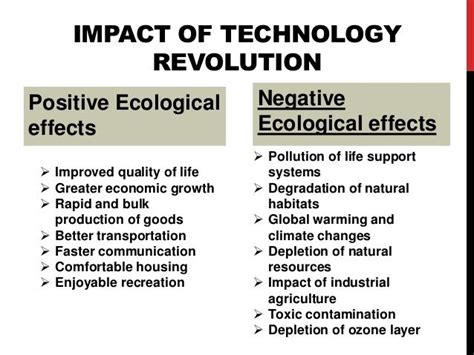 Positive And Negative Effects Of Technology Revolution