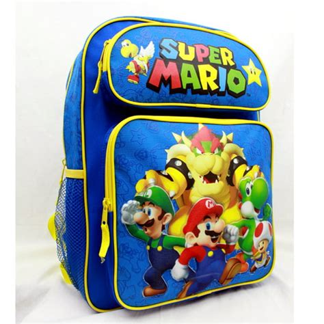 Super Mario Backpack Nintendo Super Mario Group Blue 16 School
