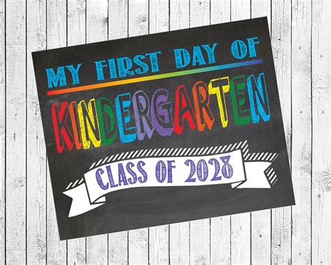 First Day Of Kindergarten Class Of 2028 Digital Photo Prop 8x10