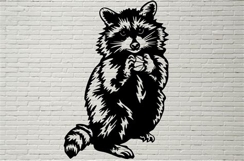 Raccoon Svg Cut File Funny Animal Svg Silhouettes Dxf File Etsy