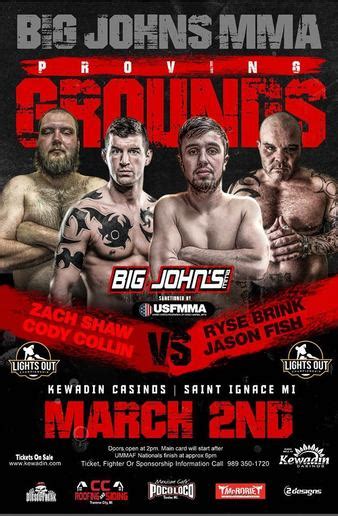 Big Johns Mma Proving Grounds Mma And Kickboxing Event Tapology