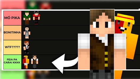 Rankeando As Melhores Skins Dos Youtubers De Minecraft Youtube