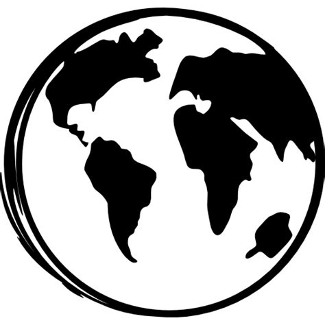 Earth Globe Sketch Free Social Icons
