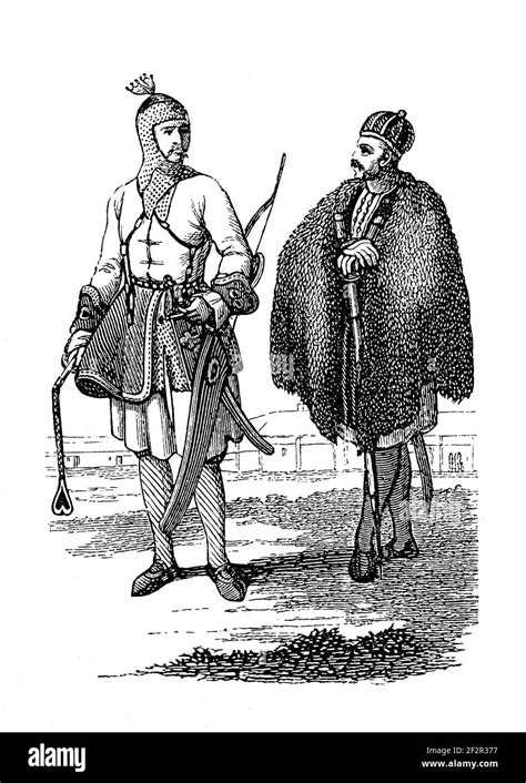 19th Century Illustration Of Circassian Warrior Engraving Published In