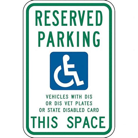 Handicap Parking Sign Retroreflective Grade High Intensity Prismatic
