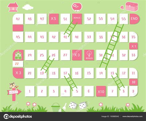 Board Games Ladders Game Vector Illustrations Stock Vector Image By