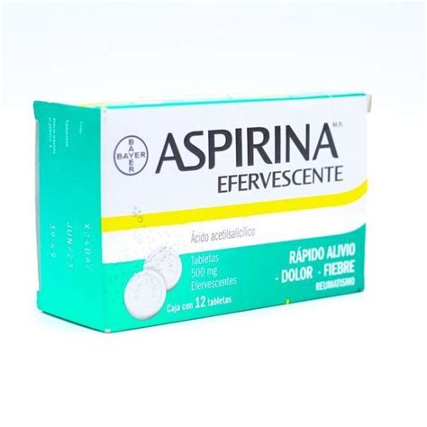 Aspirina Tabletas Efervescentes 500mg Con 12 Piezas Oferta En Farmacias