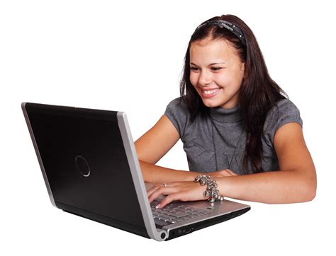 Download Girl Using Laptop Png Image For Free