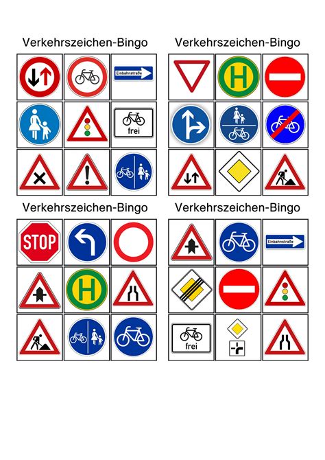 Verschönere dein klassenzimmer mit den verkehrszeichen zum ausdrucken. Verkehrszeichen Verkehrsschilder BINGO Spiel in 2020 ...