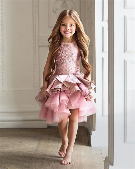 New Arrival A Line Pageant Christmas Pink Tulle Rustic Flower Girl