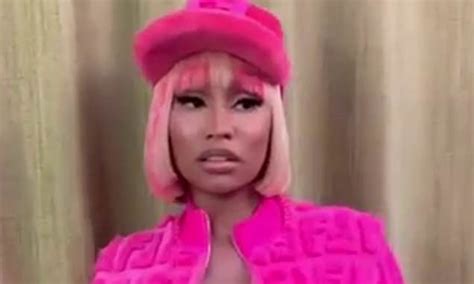 Nicki Minaj Goes Topless Under A Furry Track Jacket As She Teases Her