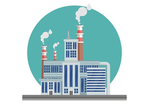Industrial Landscape With Smoke Stack Vector Illustration 151762 Vector