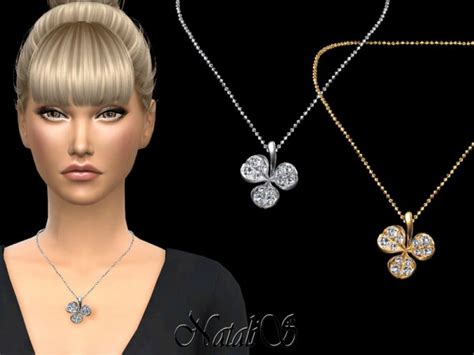 The Sims Resource Clover Leaf Pendant Necklace By Natalis Sims 4