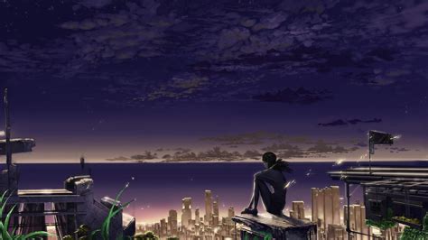 Surreal Rooftop Anime City Anime Scenery Anime Scenery Wallpaper Images