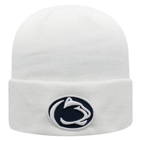 Penn State Nittany Lions Knit Hat Cuffed White Nittany Lions Psu