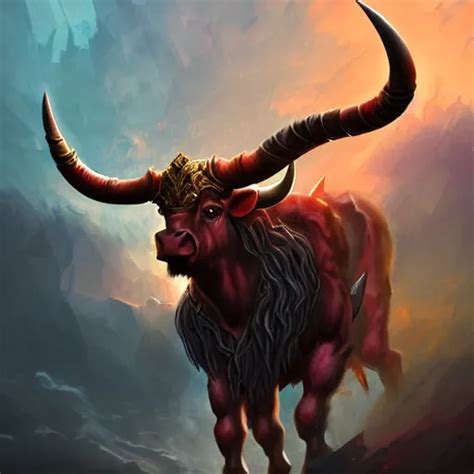 Epic Bull Headed Minotaur Beast In Noble Armor Stable Diffusion Openart