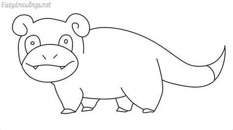 How To Draw Slowpoke Step By Step 14 Easy Phase And Video