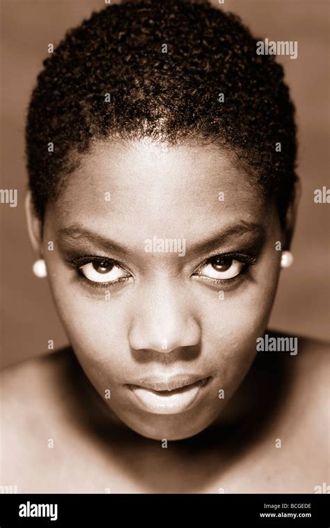 Black Woman Looking Moody Stock Photo Alamy